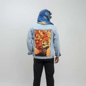 Fire skeleton denim jacket